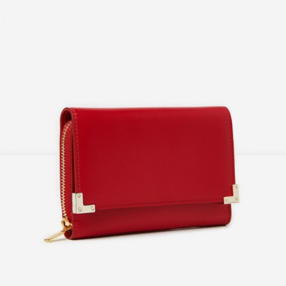 The Kooples SMOOTH RED LEATHER WALLET    BOUTIQUE